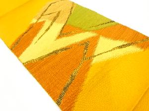 アンティーク　手織り紬 抽象模様織り出し名古屋帯